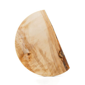 Wooden chopping board in a semicircle shape