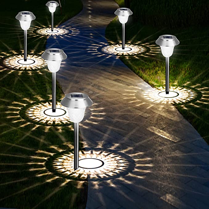 Solar lights with a decorative pattern.