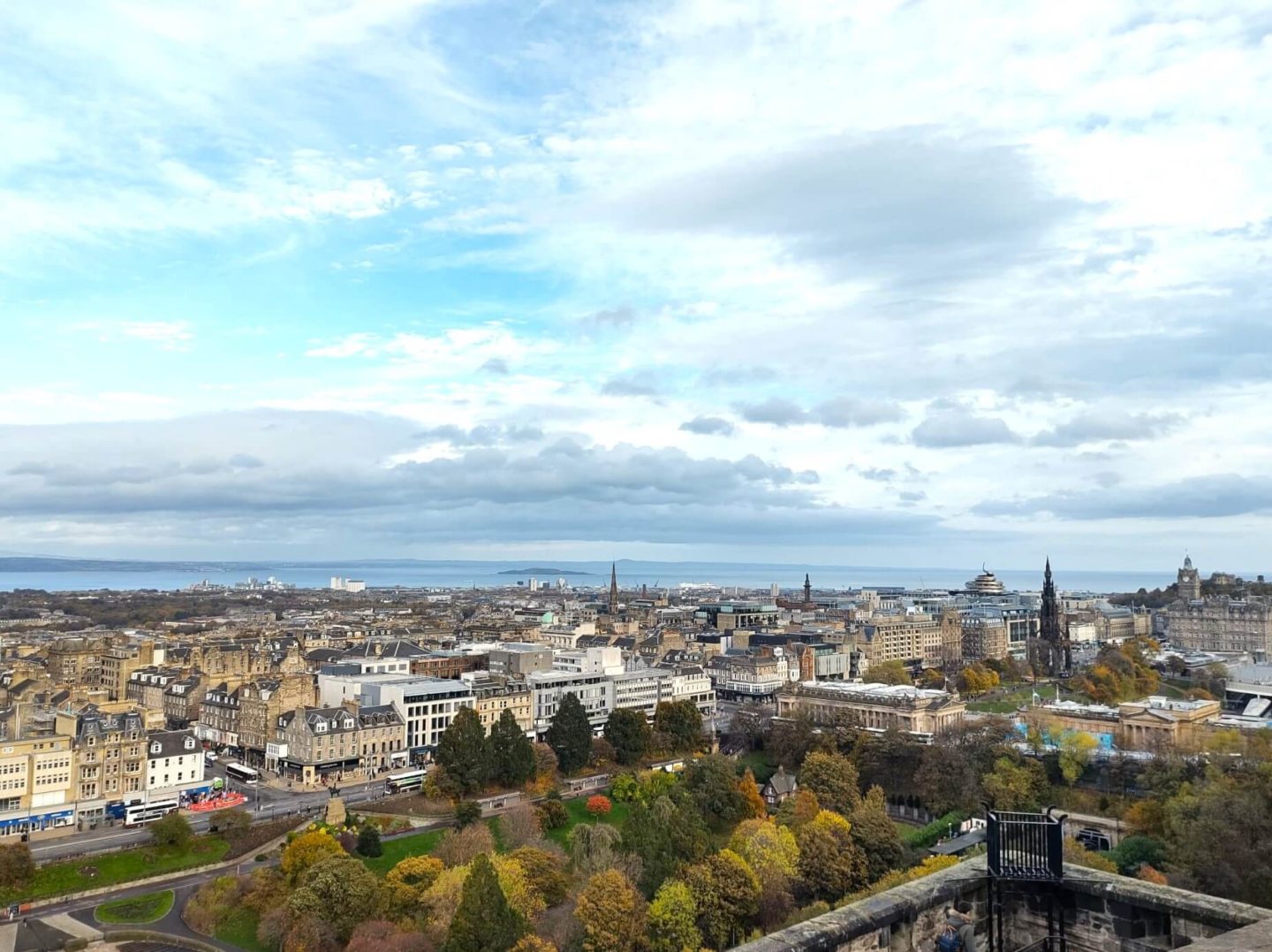 The view of Edinburgh from the top of the castle.