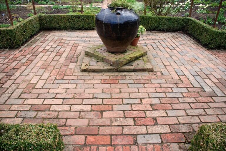 A clay paver used as the main patio material.