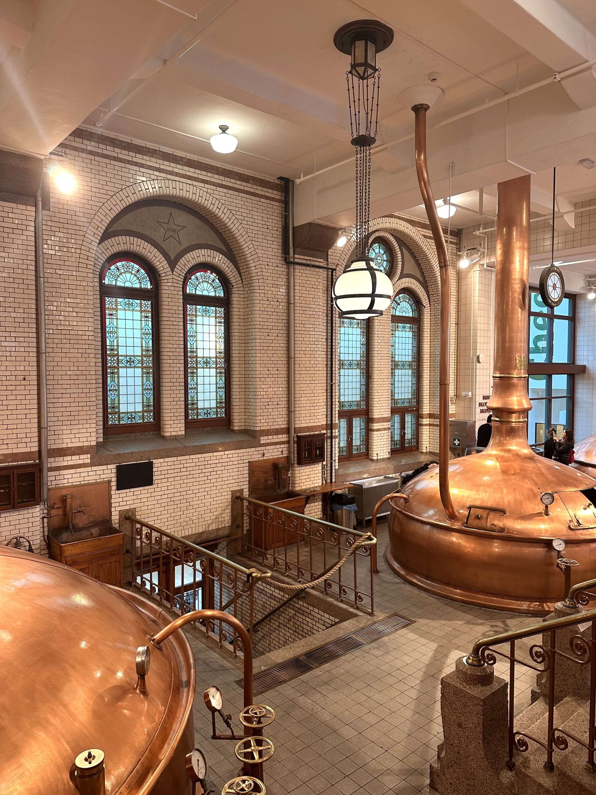 Vintage copper baths to make beer in the Heineken Experience.